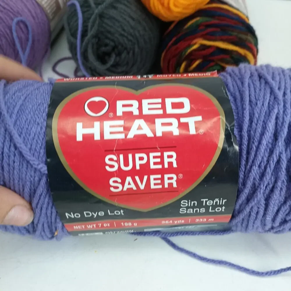 5X Red Heart Mixed Colors Acrylic Yarn